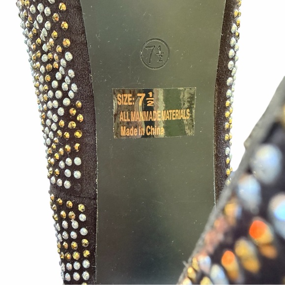 Breckelle’s Woman’s Black Studded Platform Pumps Crystal Stilettos Size 7 1/2 - Picture 6 of 10